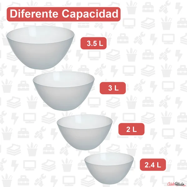 Bol De Plástico Para Cocina 3 Litros Transparente