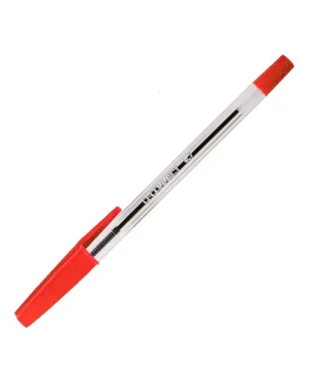 Boligrafo transparente Q-Connect Rojo
