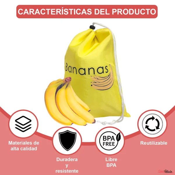 Bolsa Para Plátanos Reutilizable Para Frigorífico Amarillo
