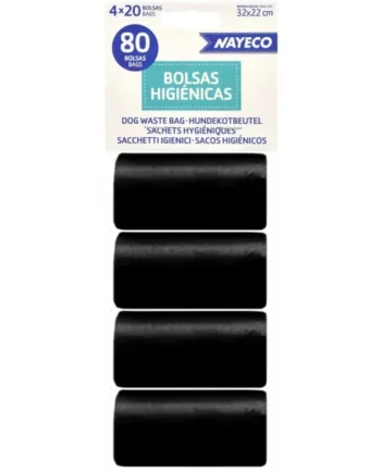 Bolsas Higiénicas 4 Rollos de 20 Bolsas Negro