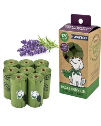 Bolsas Higiénicas Degradable 8 Rollos de 15 Bolsas Aroma Lavanda