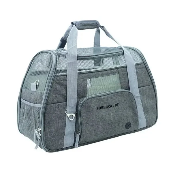 Bolso Transportin Crossworld Gris 51 X 23 X 35 cm Freedog