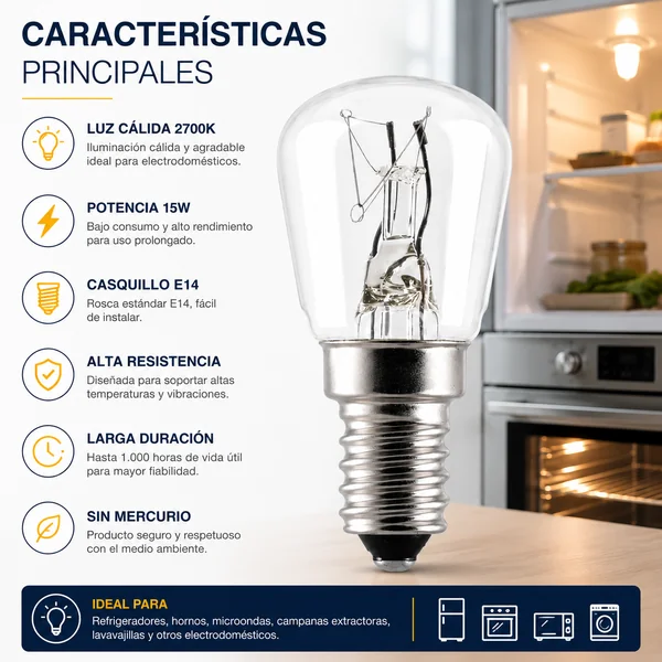 Bombilla Lampara de electrodomesticos 15W