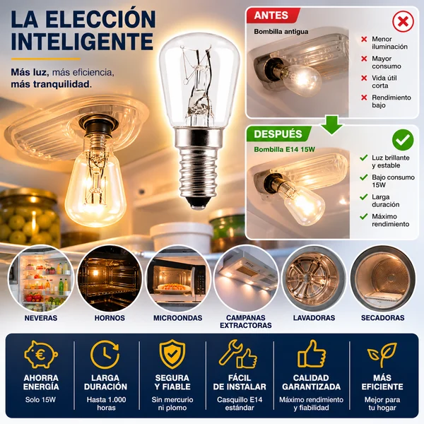 Bombilla Lampara de electrodomesticos 15W