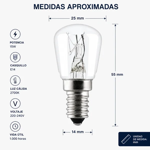 Bombilla Lampara de electrodomesticos 15W
