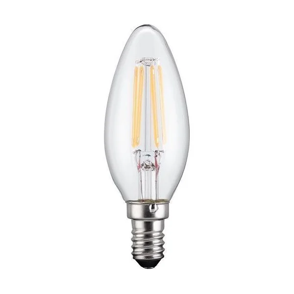 Bombilla LED E14 vela filamentos luz calida 4W