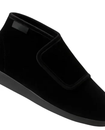 Bota Corte Alto de Terciopelo Con Velcro