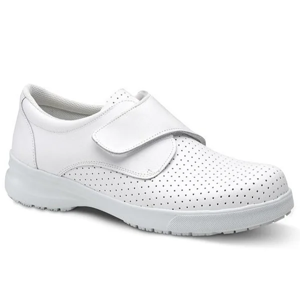 Botas de Cuero con Cierre de Velcro | Blancas y Marino