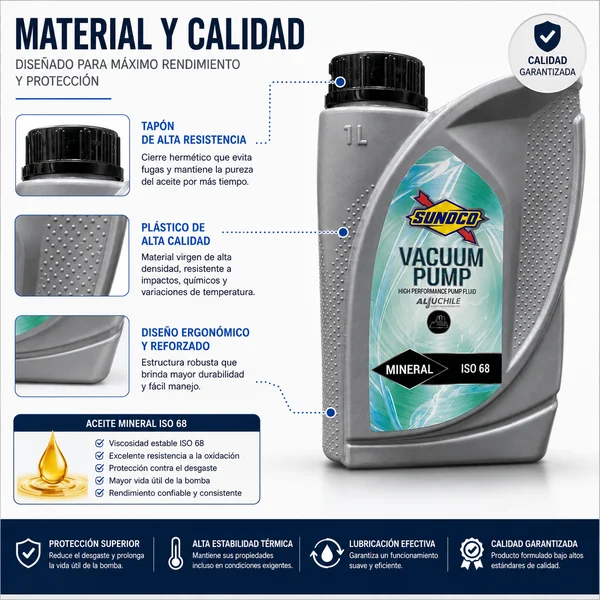 Botella Aceite Mineral Bomba Vacio 1Litro