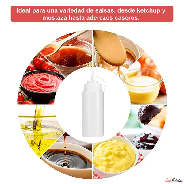 Botella Para Salsas Plástico 300 ml Transparente