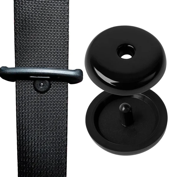 Botones para tope de cinturón de seguridad Pack 4uds Negro