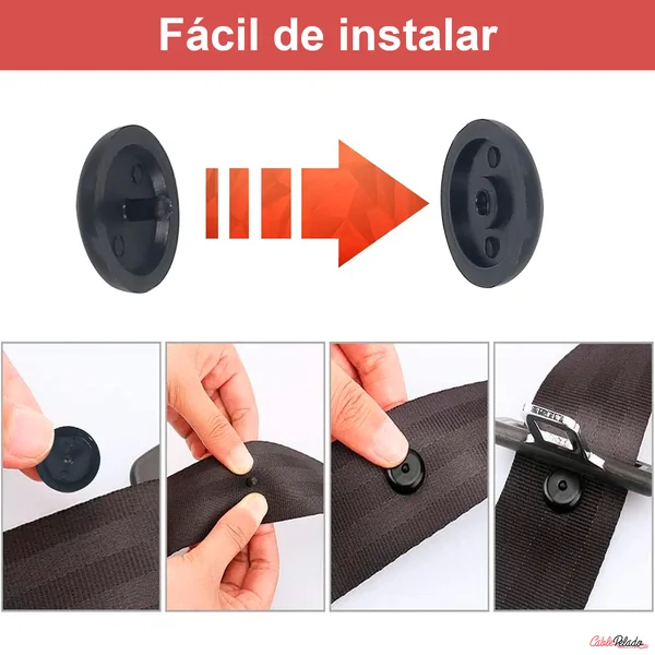 Botones para tope de cinturón de seguridad Pack 4uds Negro