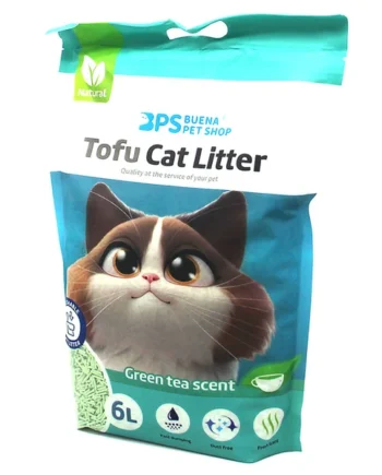 BPS® Arena Vegetal de TOFU para Gatos - Te Verde