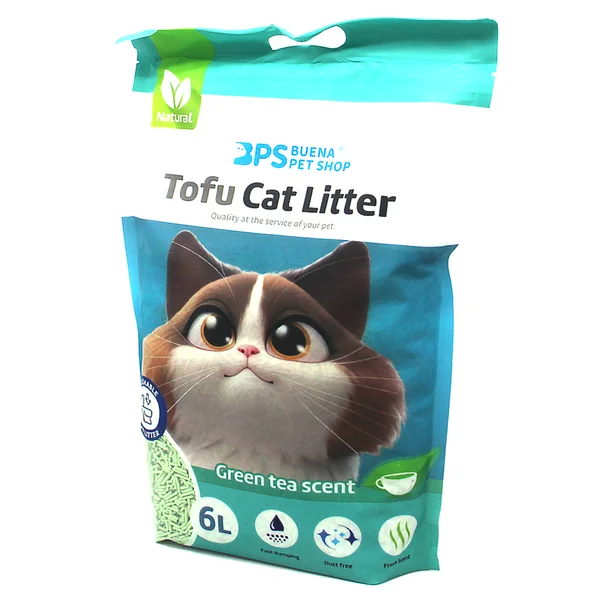BPS® Arena Vegetal de TOFU para Gatos - Te Verde
