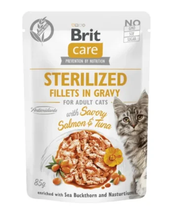 Brit - Pouch atún y salmón en salsa esterilizados 85gr