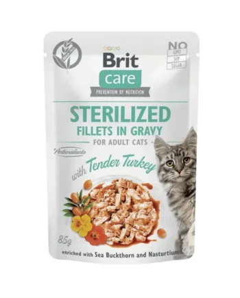 Brit - Pouch pavo en salsa esterilizados 85gr