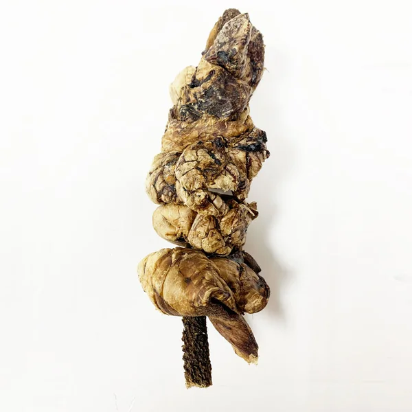 Brocheta de pulmón de vacuno con tripa