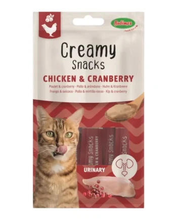 Bubi Creamy Snacks Urinary Pollo y Arándanos para Gatos — Salud Urinaria