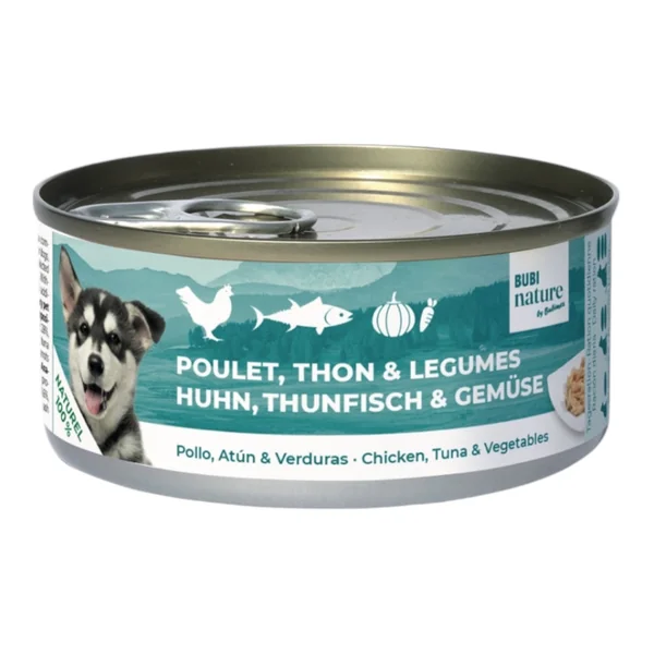 Bubi Nature Dog Atún, Pollo y Verduras — Comida Húmeda Complementaria para Perros