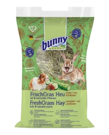 Bunny Heno Freshgrass con Pepino y Aciano Rojo 500g | Heno Natural Aromatizado para Conejos y Cobayas