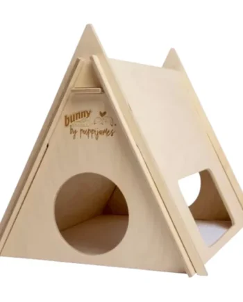 Bunny Tippy Madera Campsite para Conejos — Tienda Refugio Natural