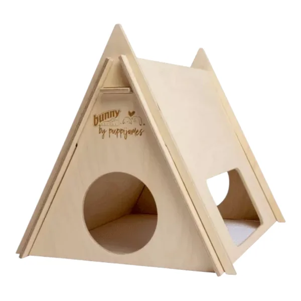 Bunny Tippy Madera Campsite para Conejos — Tienda Refugio Natural