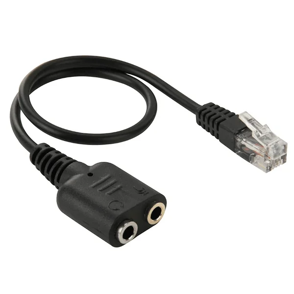 Cable Adaptador telefono RJ9 Macho a 2 x Jack de 3.5 mm 0.20 M Negro