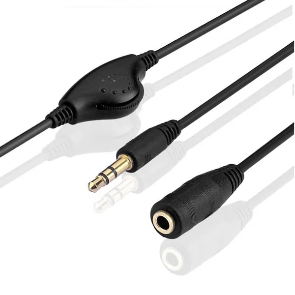 Cable alargador de audio con control de volumen 1 M Negro