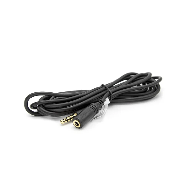 Cable alargador Jack 3.5 mm con microfono 4 pines 1 M Negro