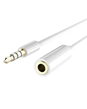 Cable alargador Jack 3.5 mm con microfono 4 pines 3 M Blanco