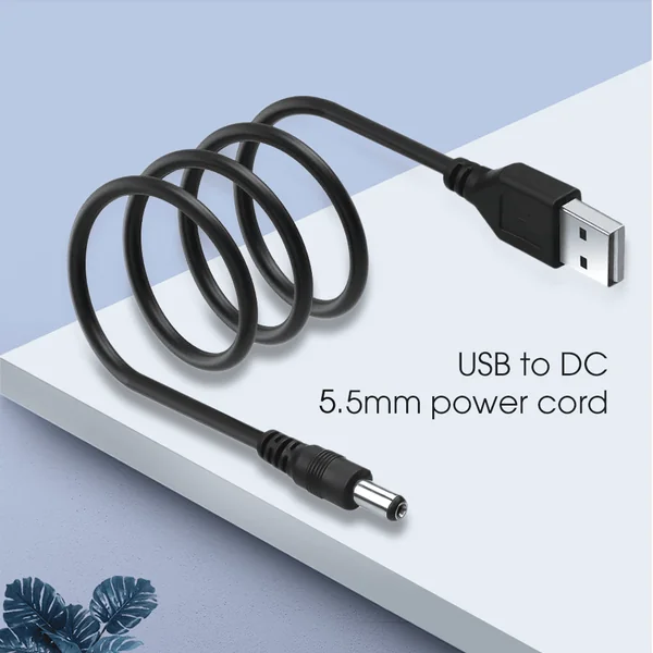 Cable alimentacion USB 2.0 DC 5.5 mm x 2.5 mm 0.8 M Negro