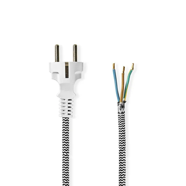 Cable Alimentación | Conector Alimentación Macho | Open | Recto | Recto | Niquelado | 3.00 m | Redon