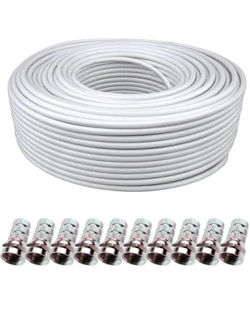 Cable Antena Coaxial Doble Blindaje 5 mm 50 M Blanco