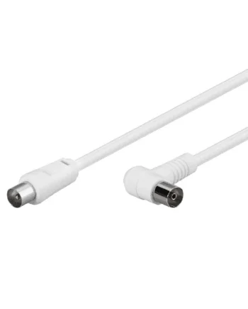 Cable antena de TV acodado de 75 Ohm 1.5 M Blanco