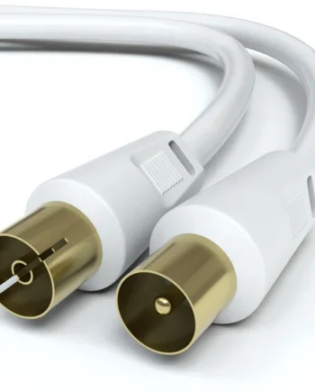 Cable antena de TV de 75 Ohm 10 M Blanco