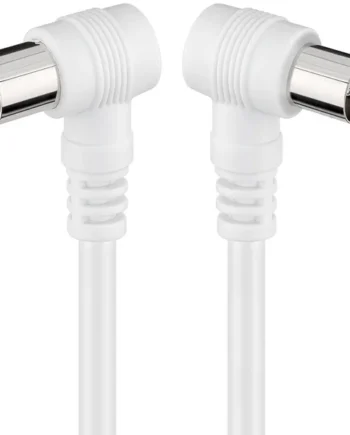 Cable antena de TV de 75 Ohm acodado 2.5 M Blanco