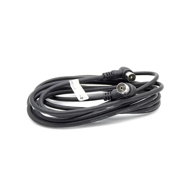 Cable antena de TV de 75 Ohm acodado 2.5 M Negro
