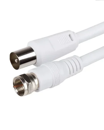 Cable antena-satelite coaxial macho - tipo f macho 75 Ohm 1.5 M Blanco