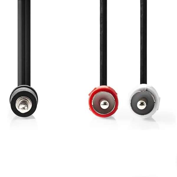 Cable audio estereo jack 3.5 macho - 2x RCA macho 3 M Negro