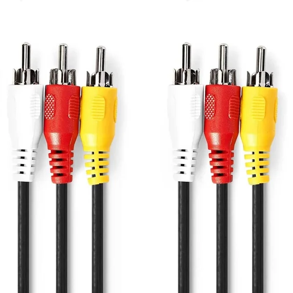 Cable AV 3x RCA macho 3 M Negro