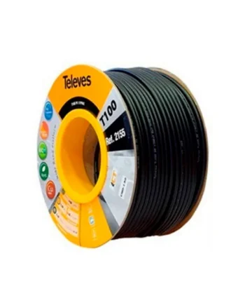Cable Coaxial CU/CU PE 100 M Negro