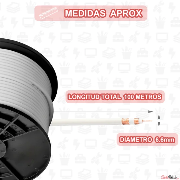Cable coaxial MK 400 LSZH 100 m Blanco