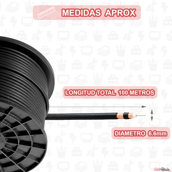 Cable coaxial MK 400 PE 100 m Negro