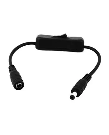 Cable DC 5.5x2.1 con interruptor macho-hembra 0.30 M Negro