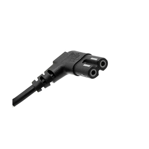 Cable de alimentacion IEC-320 acodado - C7 acodado 0.30 M Negro