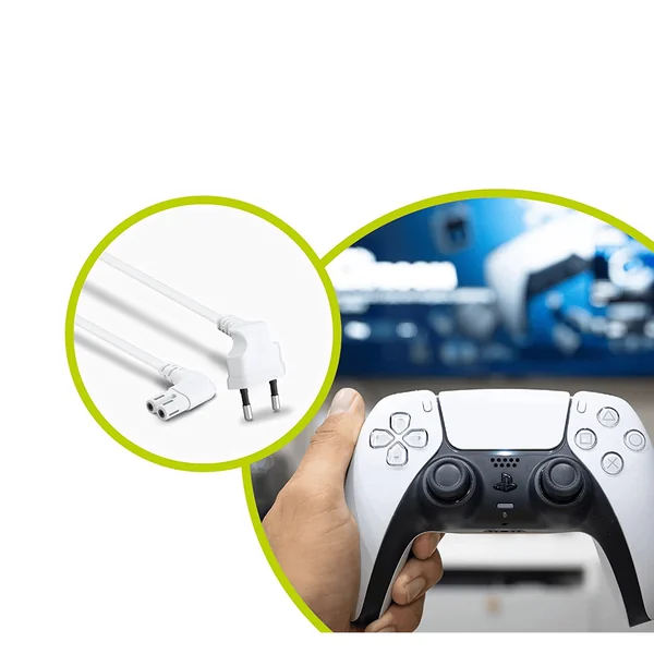 Cable de alimentacion IEC-320 acodado -C7 acodado 2 M Blanco