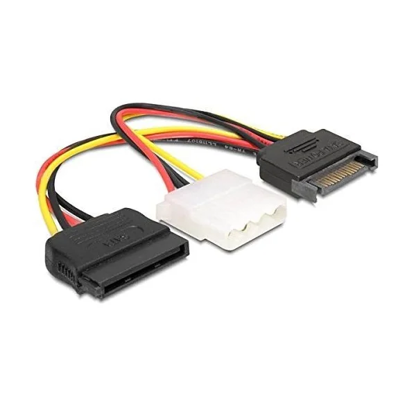 Cable de alimentacion sata macho - sata hembra y molex 0.15 M Multicolor
