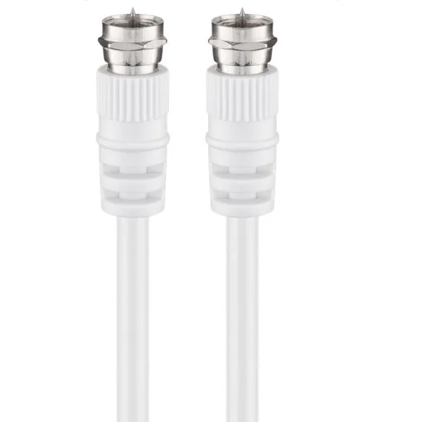 Cable de antena tipo F macho - F macho 2.5 M Blanco