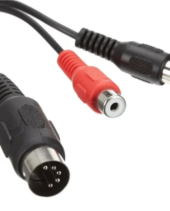 Cable de audio DIN 5 pines - 2x RCA hembra 0.20 M Negro
