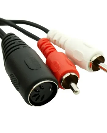 Cable de audio DIN 5 pines hembra a 2x RCA macho 0.20 M Negro